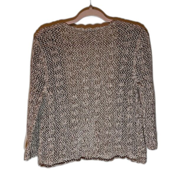 Christopher & Banks Shrug Sz M Oatmeal One Button Cottagecore Bohochic Cozy - Picture 2 of 4